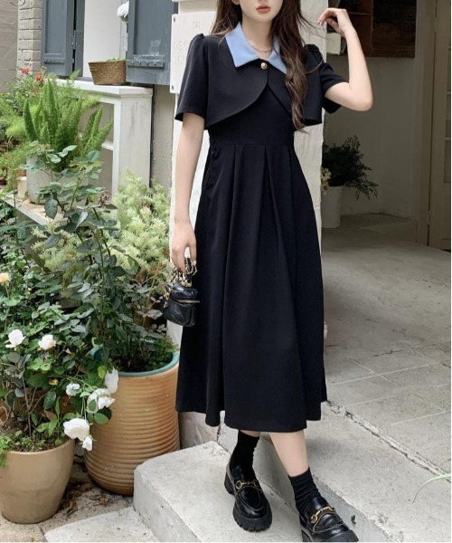 &soiree(アンドソワレ)の「ミニジャケットレイヤードワンピース(ワンピース・レディース・ブラック・MEDIUM/LARGE/X-LARGE)」の3枚目の写真