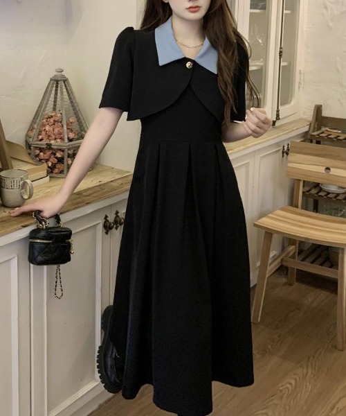 &soiree(アンドソワレ)の「ミニジャケットレイヤードワンピース(ワンピース・レディース・ブラック・MEDIUM/LARGE/X-LARGE)」の5枚目の写真