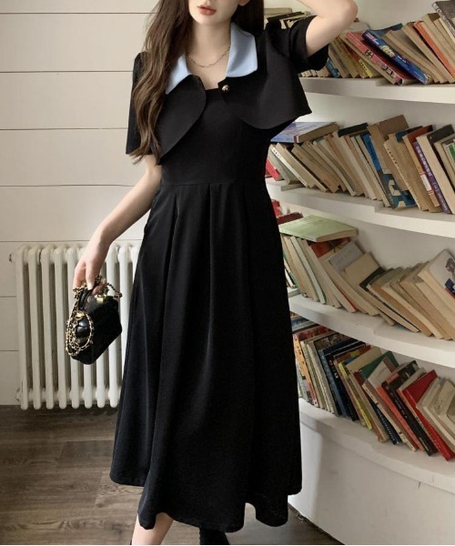 &soiree(アンドソワレ)の「ミニジャケットレイヤードワンピース(ワンピース・レディース・ブラック・MEDIUM/LARGE/X-LARGE)」の6枚目の写真