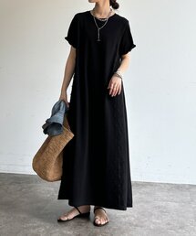 【WEB限定】レースライン布帛切替ワンピース