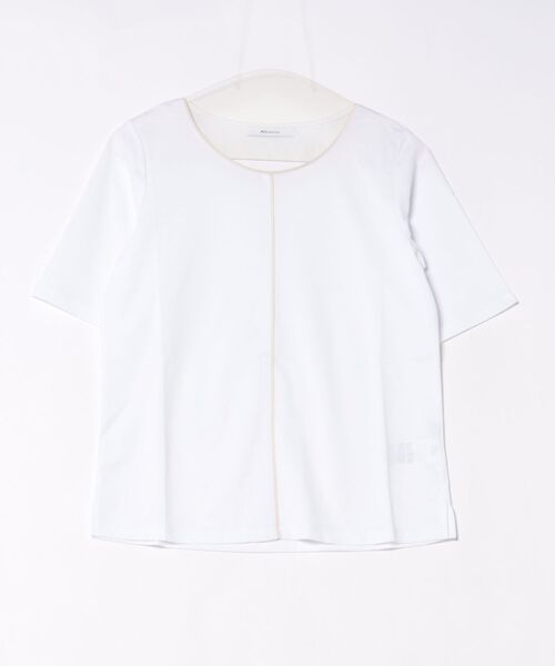 m.f.editorial(エムエフエディトリアル)の「【綺麗目 ストレッチ 接触冷感】m.f.エディトリアル レディース 配色ライン クルーネック 半袖 プルオーバー(Tシャツ/カットソー・レディース・ブラック/ホワイト/ライトグレー・MEDIUM/LARGE)」の17枚目の写真