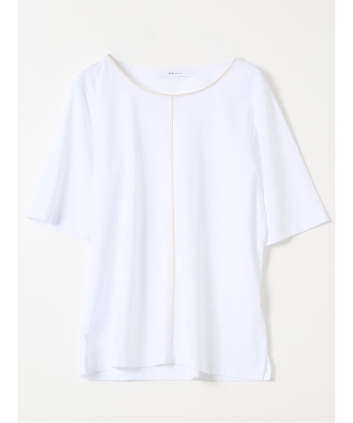 m.f.editorial(エムエフエディトリアル)の「【綺麗目 ストレッチ 接触冷感】m.f.エディトリアル レディース 配色ライン クルーネック 半袖 プルオーバー(Tシャツ/カットソー・レディース・ブラック/ホワイト/ライトグレー・MEDIUM/LARGE)」の14枚目の写真