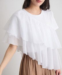 シフォンドッキングフリルTシャツ