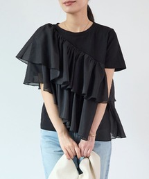 シフォンドッキングフリルTシャツ