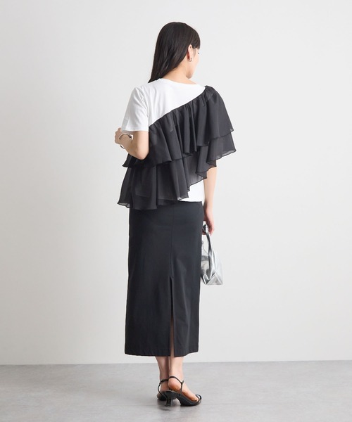 Futier land(フューティアランド)の「シフォンドッキングフリルTシャツ(Tシャツ/カットソー・レディース・ホワイト/ホワイト系その他/ブラック・MEDIUM/LARGE)」の20枚目の写真