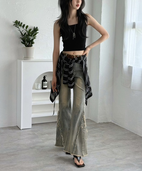 Jewelobe(ジュエローブ)の「サイドクラッシュベルデニム(デニムパンツ・レディース・ブルー・M/S)」の19枚目の写真