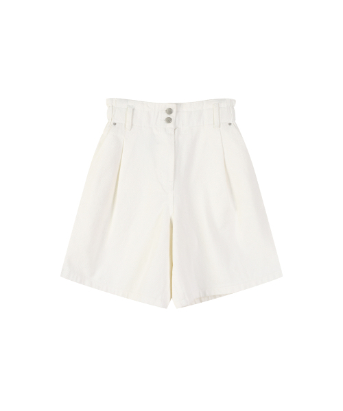 LAP（ラップ）の「コットンシャーリングバンドタックショーツ AS1DP266（その他パンツ・レディース・ホワイト/ブラック・SMALL/MEDIUM）」の3枚目の写真