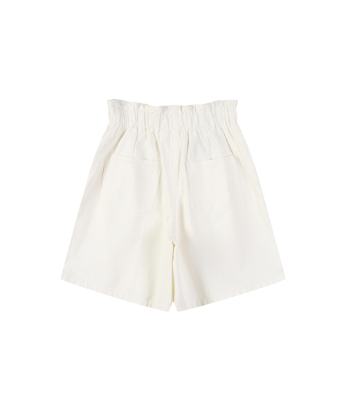 LAP（ラップ）の「コットンシャーリングバンドタックショーツ AS1DP266（その他パンツ・レディース・ホワイト/ブラック・SMALL/MEDIUM）」の4枚目の写真