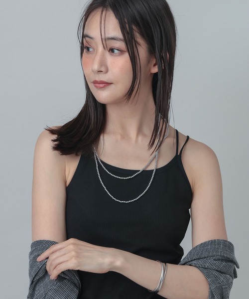 GLOBAL WORK(グローバルワーク)の「MATINEE LINE/カップ付きキャミ/678477(キャミソール・レディース・ブラック/ナチュラル・LARGE/MEDIUM)」の5枚目の写真