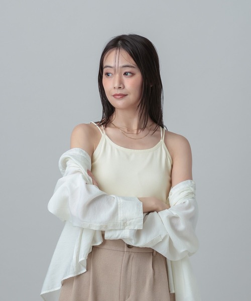 GLOBAL WORK(グローバルワーク)の「MATINEE LINE/カップ付きキャミ/678477(キャミソール・レディース・ブラック/ナチュラル・LARGE/MEDIUM)」の20枚目の写真