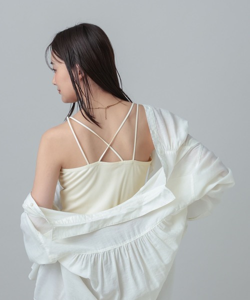 GLOBAL WORK(グローバルワーク)の「MATINEE LINE/カップ付きキャミ/678477(キャミソール・レディース・ブラック/ナチュラル・LARGE/MEDIUM)」の21枚目の写真