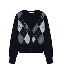 ILLIO（イリオ）の「Black argyle cardigan（カーディガン/ボレロ）」