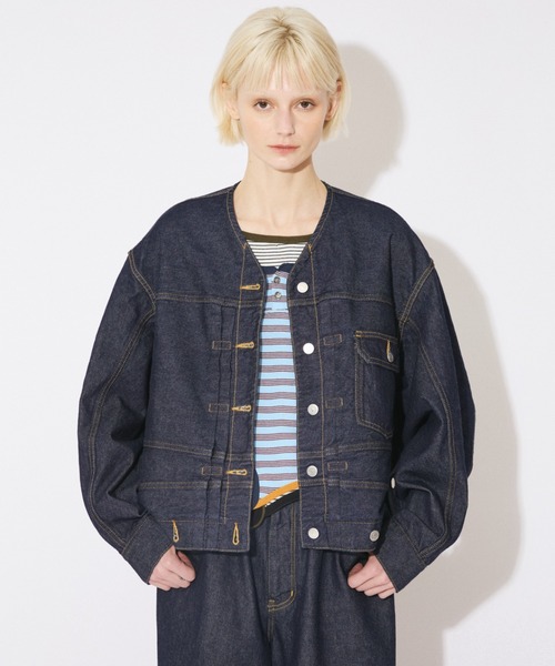 beautiful people(ビューティフルピープル)の「double-end left hand twill denim blouson(デニムジャケット・メンズ・インディゴブルー・38/40/36)」の10枚目の写真