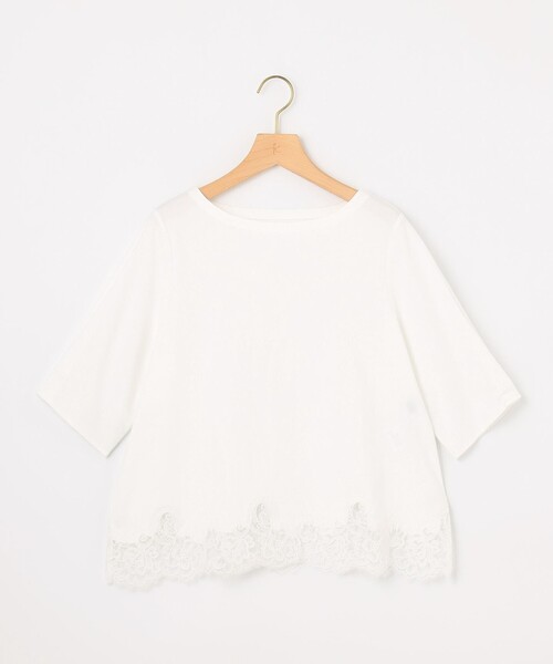 組曲(クミキョク)の「レースコンビ ボートネック カットソー(Tシャツ/カットソー・レディース・グレー系/ネイビー系/ライトグリーン系/ホワイト系・2/3)」の19枚目の写真