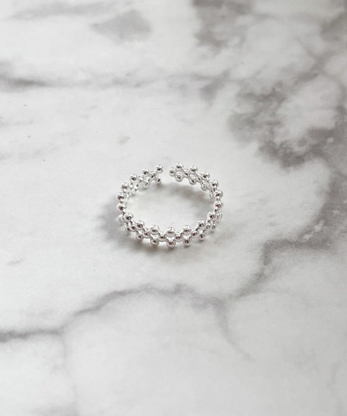 yu-ka(ユーカ)の「YU-KA:ドットレースオープンリング Dot lace open ring(リング・レディース・シルバー・FREE)」の4枚目の写真
