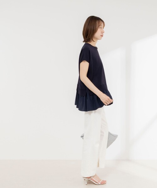 NOLLEY’S(ノーリーズ)の「《手洗い可能》【BECシリーズ】裾フリルプルオーバー(ニット/セーター・レディース・オフホワイト/ダークネイビー・38)」の16枚目の写真