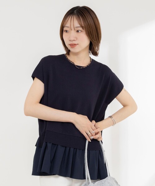 NOLLEY’S(ノーリーズ)の「《手洗い可能》【BECシリーズ】裾フリルプルオーバー(ニット/セーター・レディース・オフホワイト/ダークネイビー・38)」の19枚目の写真