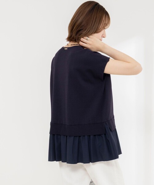 NOLLEY’S(ノーリーズ)の「《手洗い可能》【BECシリーズ】裾フリルプルオーバー(ニット/セーター・レディース・オフホワイト/ダークネイビー・38)」の21枚目の写真