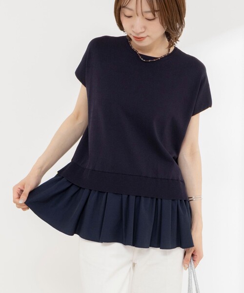 NOLLEY’S(ノーリーズ)の「《手洗い可能》【BECシリーズ】裾フリルプルオーバー(ニット/セーター・レディース・オフホワイト/ダークネイビー・38)」の22枚目の写真