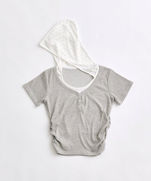 OLIVE des OLIVE(オリーブデオリーブ)の「Milky Star フードTシャツ(Tシャツ/カットソー・レディース・トップグレー/サックスブルー/ブラック・FREE)」の19枚目の写真