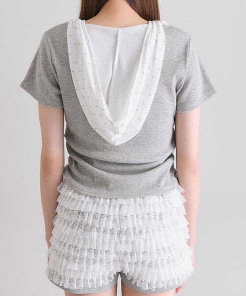 OLIVE des OLIVE(オリーブデオリーブ)の「Milky Star フードTシャツ(Tシャツ/カットソー・レディース・トップグレー/サックスブルー/ブラック・FREE)」の22枚目の写真