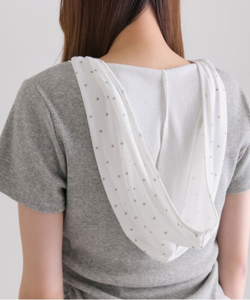 OLIVE des OLIVE(オリーブデオリーブ)の「Milky Star フードTシャツ(Tシャツ/カットソー・レディース・トップグレー/サックスブルー/ブラック・FREE)」の5枚目の写真