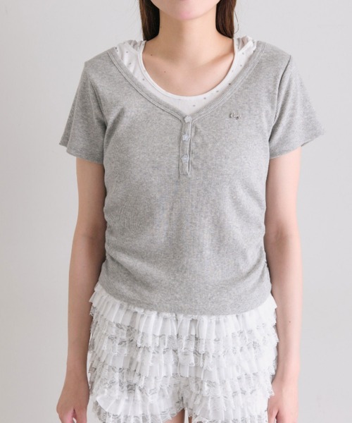 OLIVE des OLIVE(オリーブデオリーブ)の「Milky Star フードTシャツ(Tシャツ/カットソー・レディース・トップグレー/サックスブルー/ブラック・FREE)」の10枚目の写真