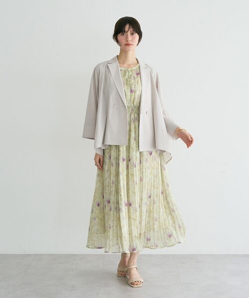 YECCA VECCA(イェッカヴェッカ)の「シアー花柄プリーツワンピース(ワンピース・レディース・ライトグリーン/ブラック・FREE)」の19枚目の写真