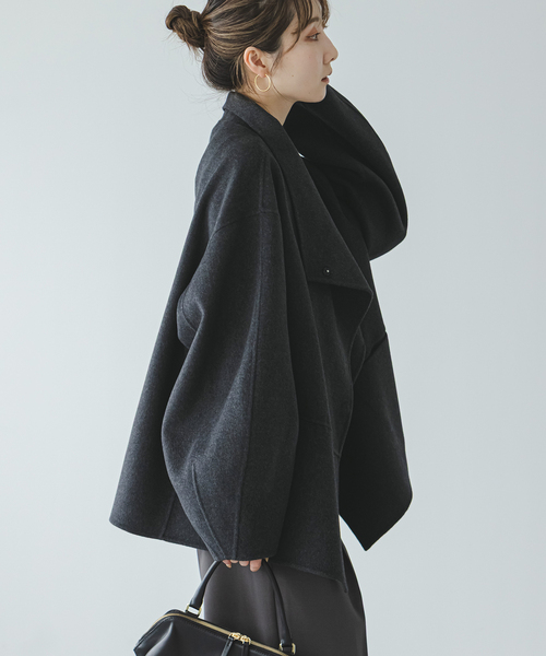 Noble（ノーブル）の「Super160ウール/FOXショートコート（その他アウター・レディース・チャコールグレー/ベージュ/ブラウン・36/38）」の10枚目の写真