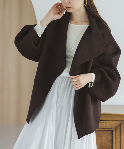Noble（ノーブル）の「Super160ウール/FOXショートコート（その他アウター・レディース・チャコールグレー/ベージュ/ブラウン・36/38）」の16枚目の写真