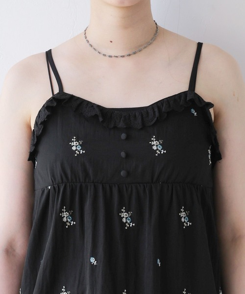 RAGEBLUE(レイジブルー)の「フラワー刺繍ミニワンピース(チュニック・レディース・ブラウン/ブラック・FREE)」の13枚目の写真