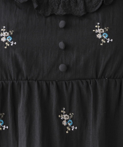 RAGEBLUE(レイジブルー)の「フラワー刺繍ミニワンピース(チュニック・レディース・ブラウン/ブラック・FREE)」の17枚目の写真
