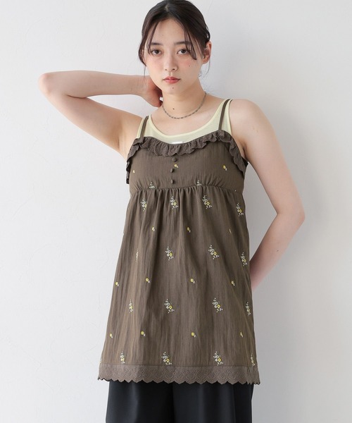 RAGEBLUE(レイジブルー)の「フラワー刺繍ミニワンピース(チュニック・レディース・ブラウン/ブラック・FREE)」の9枚目の写真