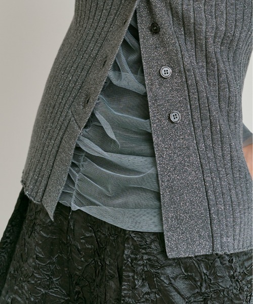 W:Huku(フーク)の「シャーリング シアー トップス / 2Way Shirred Sheer Top(Tシャツ/カットソー・レディース・グレー/アイボリー・FREE)」の22枚目の写真