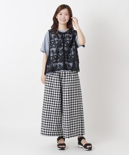 one'sterrace（ワンズテラス）の「9分丈 ワイドパンツ（その他パンツ・レディース・ダークブラウン系8/アイボリー系8/ブラック系8・02）」の10枚目の写真