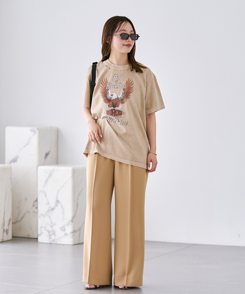 plage(プラージュ)の「EAGLE PRINT TEE(Tシャツ/カットソー・レディース・ベージュ/ブラック・FREE)」の3枚目の写真