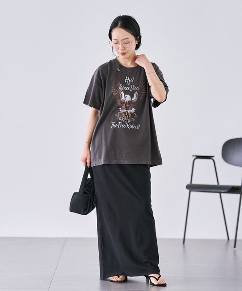 plage(プラージュ)の「EAGLE PRINT TEE(Tシャツ/カットソー・レディース・ベージュ/ブラック・FREE)」の4枚目の写真
