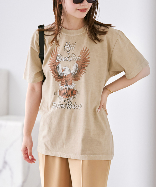 plage(プラージュ)の「EAGLE PRINT TEE(Tシャツ/カットソー・レディース・ベージュ/ブラック・FREE)」の14枚目の写真