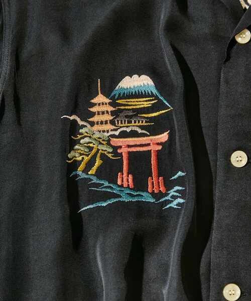TAILOR TOYO(テーラートウヨウ)の「【TAILOR TOYO/東洋テーラー】SUKA SHIRT JAPAN MAP(シャツ/ブラウス・メンズ・ブラック/グレー/ホワイト・M/L)」の4枚目の写真