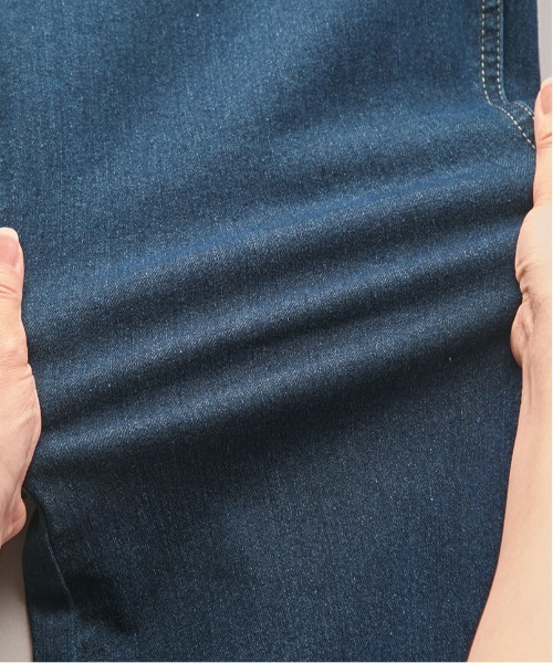 BELLUNA PLUS（ベルーナ）の「裏起毛セミフレアーデニムパンツ７１丈（その他パンツ・レディース・ブラック系/インディゴブルー/ブルー・SMALL/MEDIUM/LARGE/X-LARGE）」の5枚目の写真
