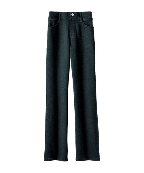 BELLUNA PLUS（ベルーナ）の「裏起毛セミフレアーデニムパンツ７１丈（その他パンツ・レディース・ブラック系/インディゴブルー/ブルー・SMALL/MEDIUM/LARGE/X-LARGE）」の8枚目の写真