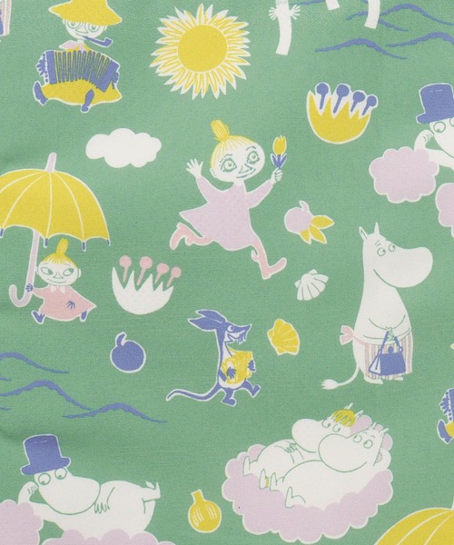 MOOMIN(ムーミン)の「MOOMIN ムーミン 吸水機能付き 2Way折傘バッグ 裏地吸水素材 傘袋 コンパクト 折りたたみ用(エコバッグ/サブバッグ・レディース・グリーン/ミント/ピンク・FREE)」の6枚目の写真