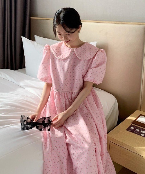 FAVORITO(ファヴォリート)の「パフスリーブワンピース(ワンピース・レディース・ピンク/ベージュ・F)」の18枚目の写真