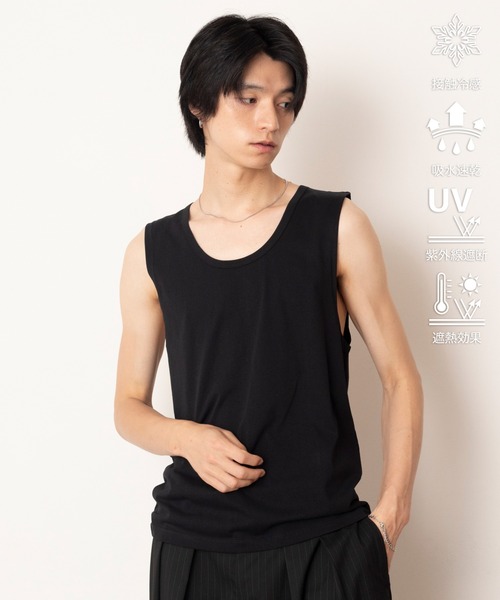 LUCY(ルーシー)の「LUCY/マルチファンクッションタンクトップ(Tシャツ/カットソー・メンズ・ホワイト/ブラック・LARGE/MEDIUM)」の1枚目の写真
