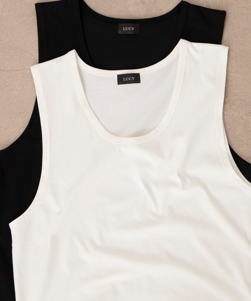 LUCY(ルーシー)の「LUCY/マルチファンクッションタンクトップ(Tシャツ/カットソー・メンズ・ホワイト/ブラック・LARGE/MEDIUM)」の3枚目の写真