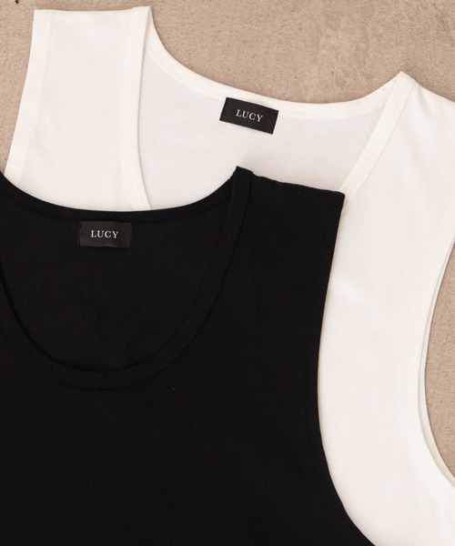 LUCY(ルーシー)の「LUCY/マルチファンクッションタンクトップ(Tシャツ/カットソー・メンズ・ホワイト/ブラック・LARGE/MEDIUM)」の4枚目の写真