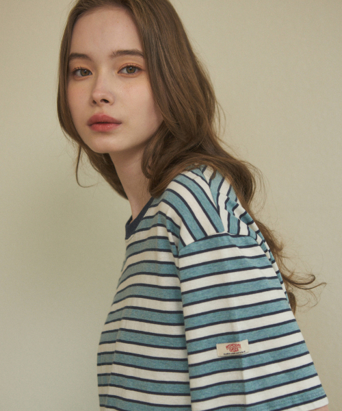 WEDNESDAYOASISFORWOMEN(ウェンズデー オアシス フォー ウーマン)の「W/ヴィンテージストライプショートスリーブTシャツ(2カラー)(Tシャツ/カットソー・レディース・ブラウン/スカイブルー・FREE)」の5枚目の写真