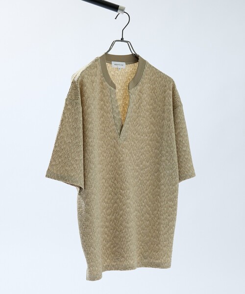 ABAHOUSE(アバハウス)の「CREPE JERSEY ヘンリーネック スキッパーTシャツ(Tシャツ/カットソー・メンズ・ブラック/ブラウン/グレー/グレイッシュベージュ・46/48)」の21枚目の写真