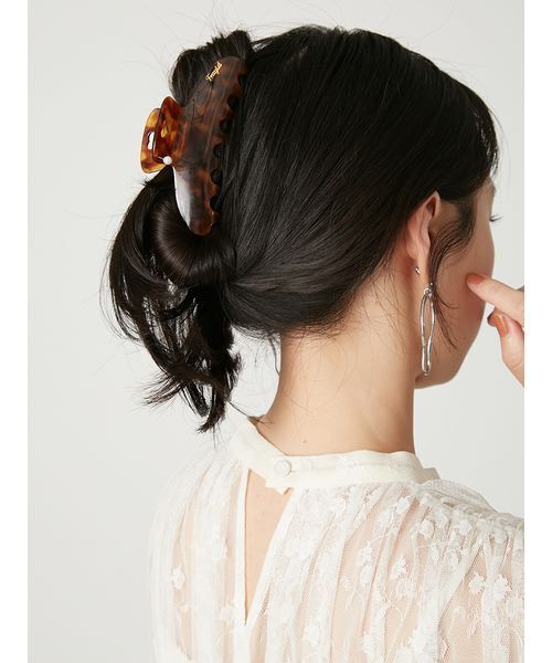 FRAY I.D（フレイアイディー）の「アセテートカットアウトハートヘアクリップ（その他ヘアアクセサリー・レディース・ピンク/ブラウン/ベージュ・F）」の10枚目の写真