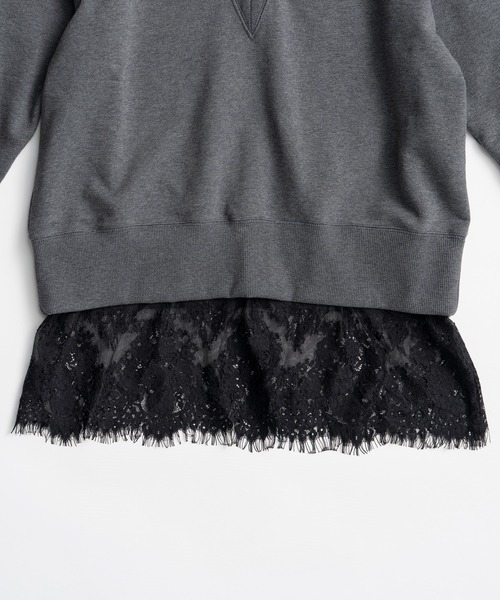PRANK PROJECT(プランクプロジェクト)の「【2026Autumn Pre-Order】Vネックレーススウェット / V-Neck Lace Sweatshirt(スウェット・レディース・グレー/ホワイト/チャコールグレー・FREE)」の21枚目の写真